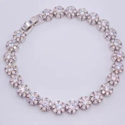 Lace & Favour Silver Prom Jewellery | Prom Bracelets*Claverley Round Crystal Embellished Wedding Bracelet Silver