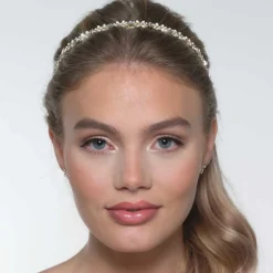Poirier Crystal Hair Accessories | Gold Hair Accessories*Clover Dainty Floral Headband Gold