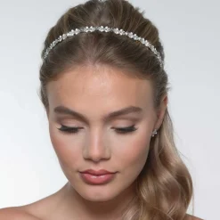 Poirier Crystal Hair Accessories | Silver Hair Accessories*Clover Dainty Floral Headband Silver