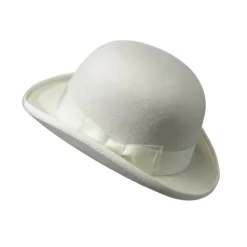 Poirier Bridal Hats*Coco Bridal Bowler Hat with Bow Detail Ivory