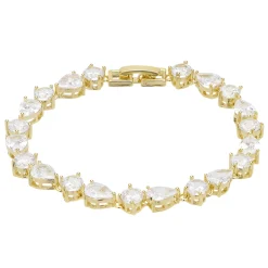 Lace & Favour Gold Prom Jewellery | Prom Bracelets*Connaught Dainty Cubic Zirconia Wedding Bracelet (Gold)
