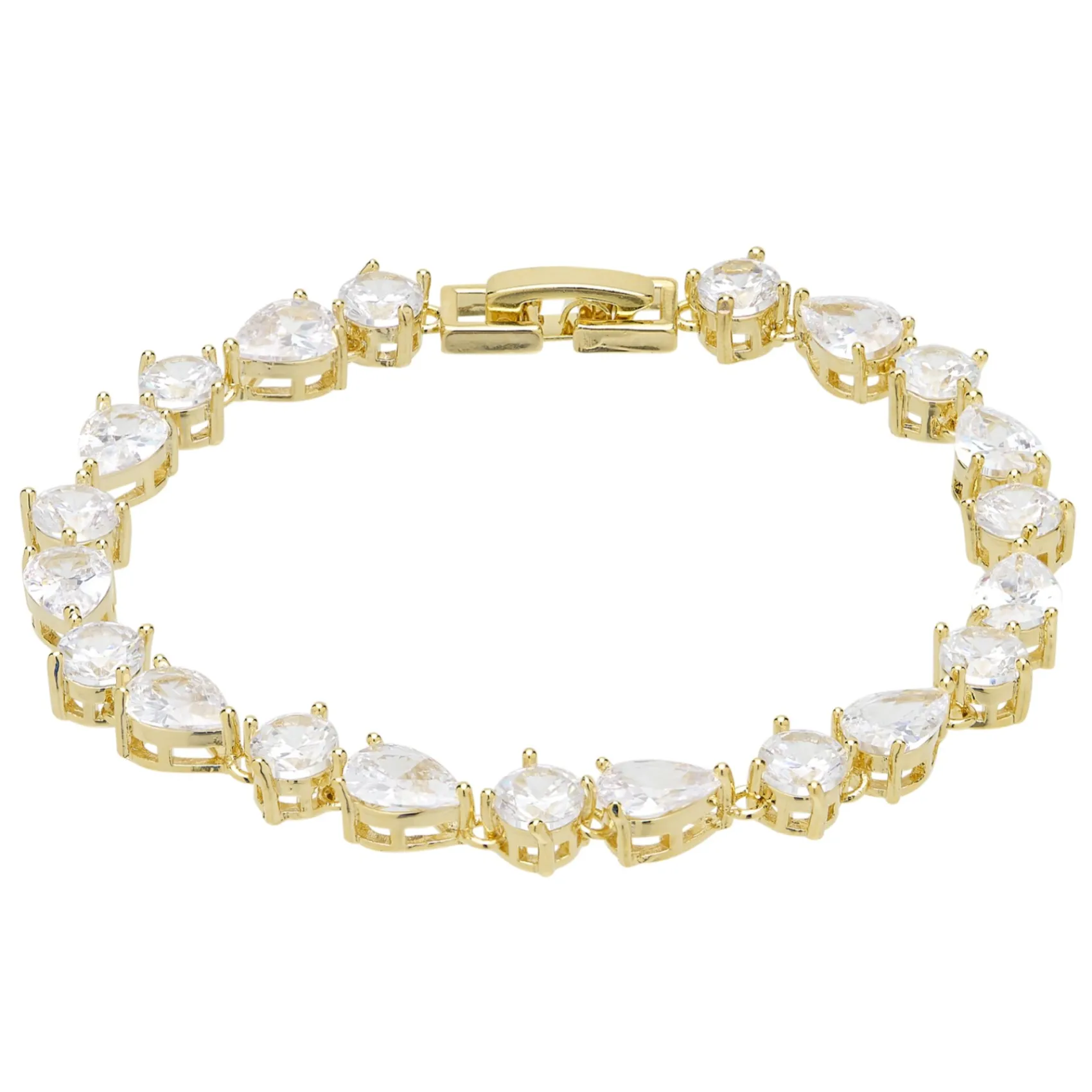 Lace & Favour Gold Prom Jewellery | Prom Bracelets*Connaught Dainty Cubic Zirconia Wedding Bracelet (Gold)