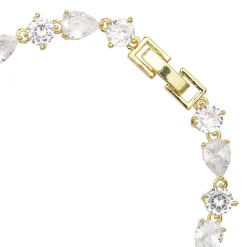 Lace & Favour Gold Prom Jewellery | Prom Bracelets*Connaught Dainty Cubic Zirconia Wedding Bracelet (Gold)