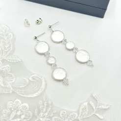 Beads & Beyond Pearl Jewellery | Silver Wedding Jewellery*Connie Long Freshwater Coin Pearl Earrings Ivory/ Silver
