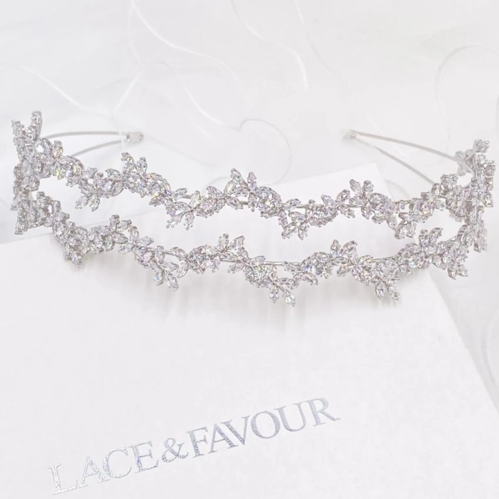 Lace & Favour Prom Headbands & Tiaras | Crystal Hair Accessories*Cortez Duo Cubic Zirconia Double Headband Silver