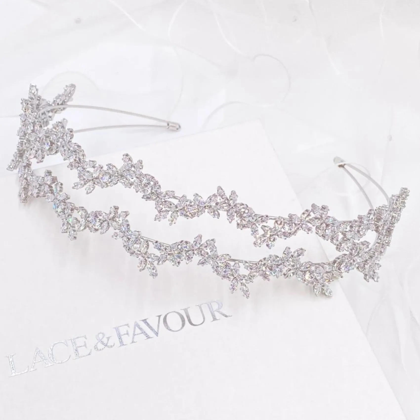 Lace & Favour Prom Headbands & Tiaras | Crystal Hair Accessories*Cortez Duo Cubic Zirconia Double Headband Silver