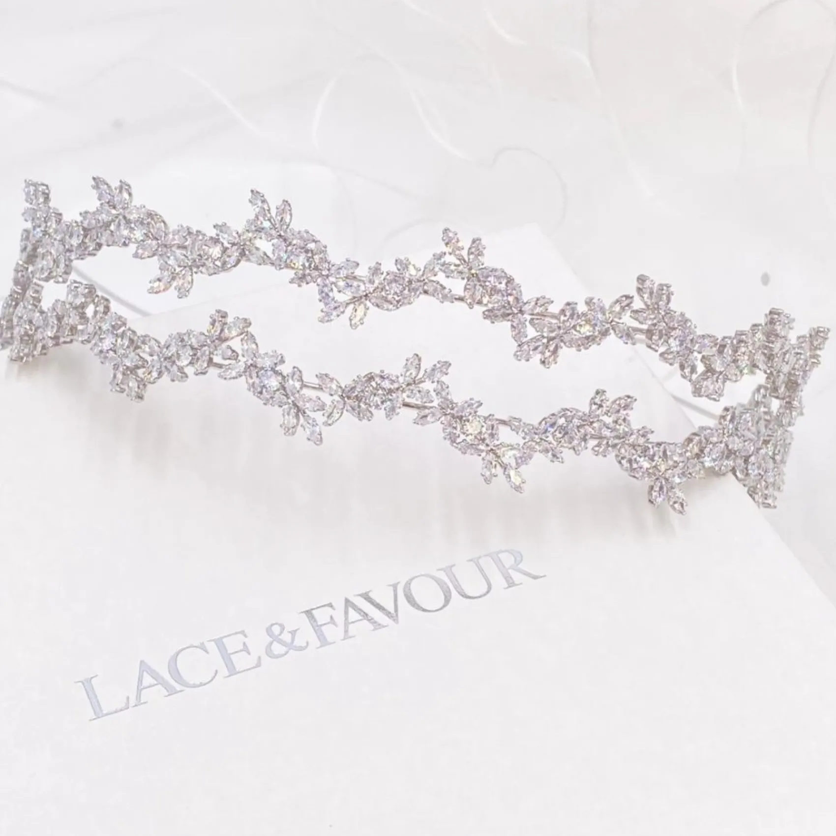 Lace & Favour Prom Headbands & Tiaras | Crystal Hair Accessories*Cortez Duo Cubic Zirconia Double Headband Silver