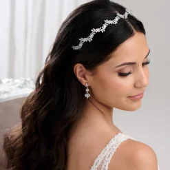 Lace & Favour Prom Headbands & Tiaras | Crystal Hair Accessories*Cortez Dainty Cubic Zirconia Wedding Headband Silver