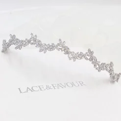 Lace & Favour Prom Headbands & Tiaras | Crystal Hair Accessories*Cortez Dainty Cubic Zirconia Wedding Headband Silver