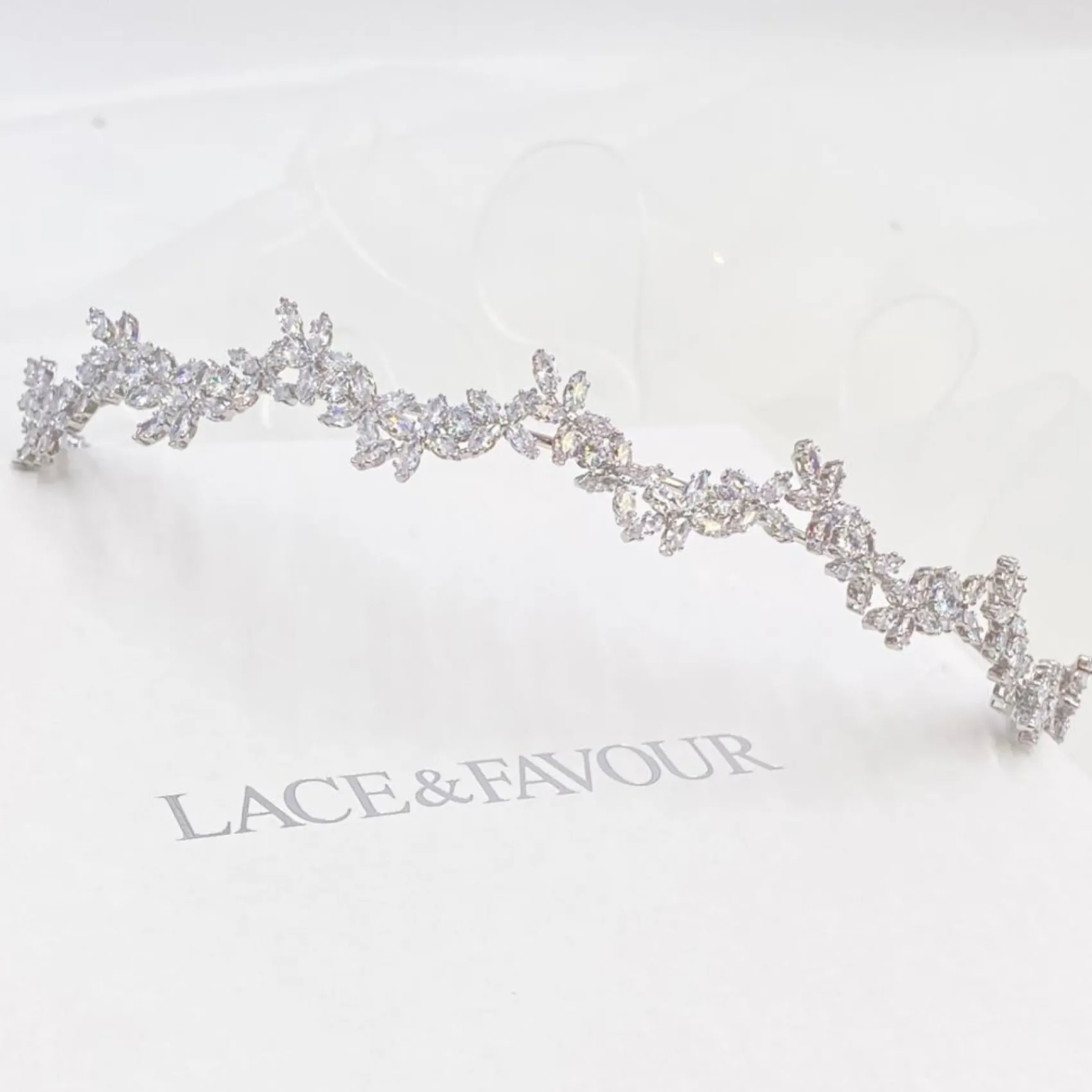 Lace & Favour Prom Headbands & Tiaras | Crystal Hair Accessories*Cortez Dainty Cubic Zirconia Wedding Headband Silver