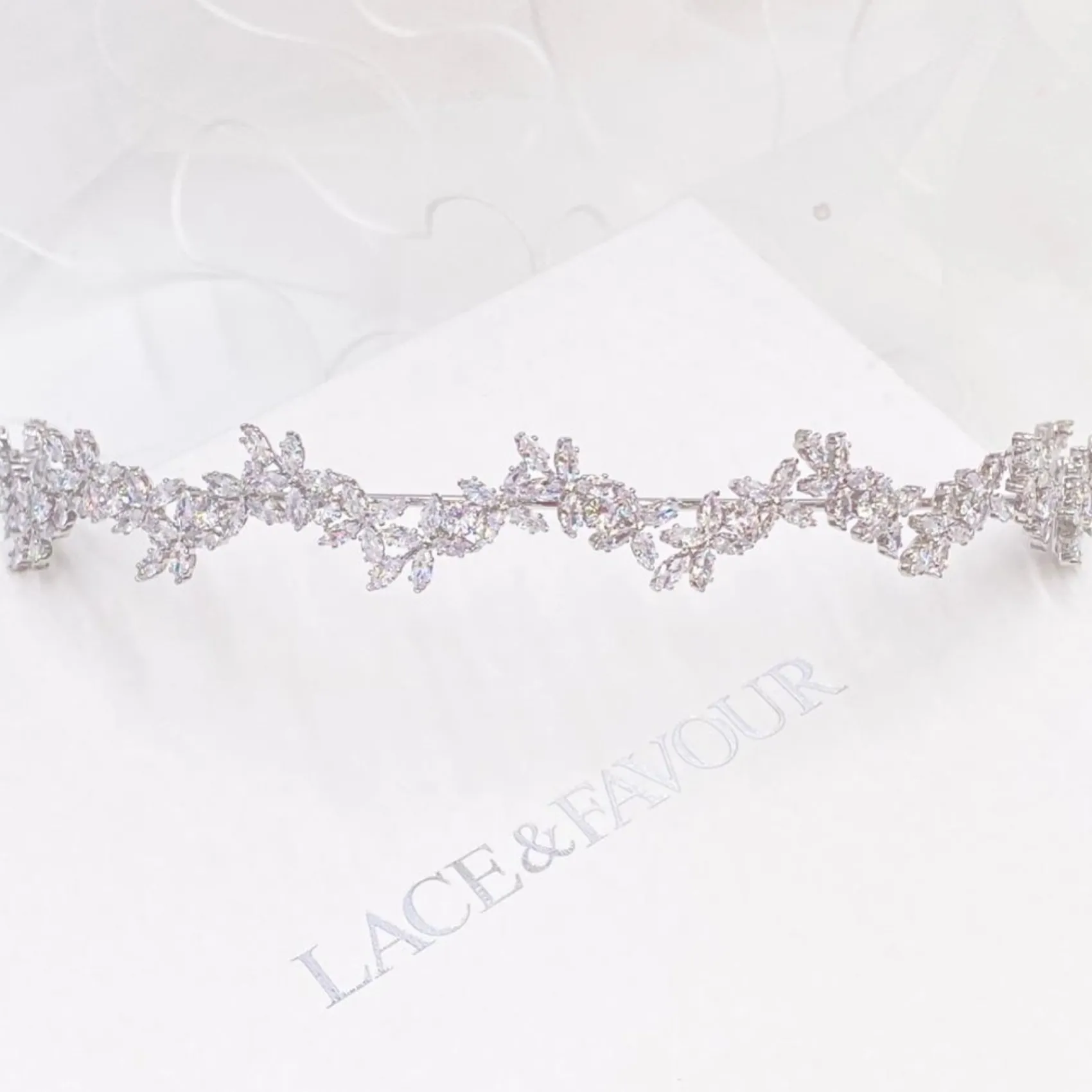 Lace & Favour Prom Headbands & Tiaras | Crystal Hair Accessories*Cortez Dainty Cubic Zirconia Wedding Headband Silver