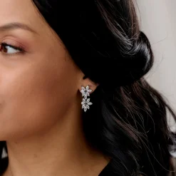 Lace & Favour Silver Prom Jewellery | Prom Earrings*Cosmos Statement Crystal Wedding Earrings Silver