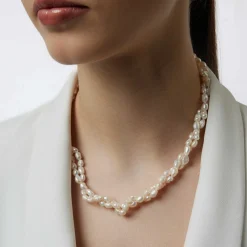 Poirier Pearl Jewellery | Gold Wedding Jewellery*Dara Gold Freshwater Pearl Double Necklace Ivory/ Gold