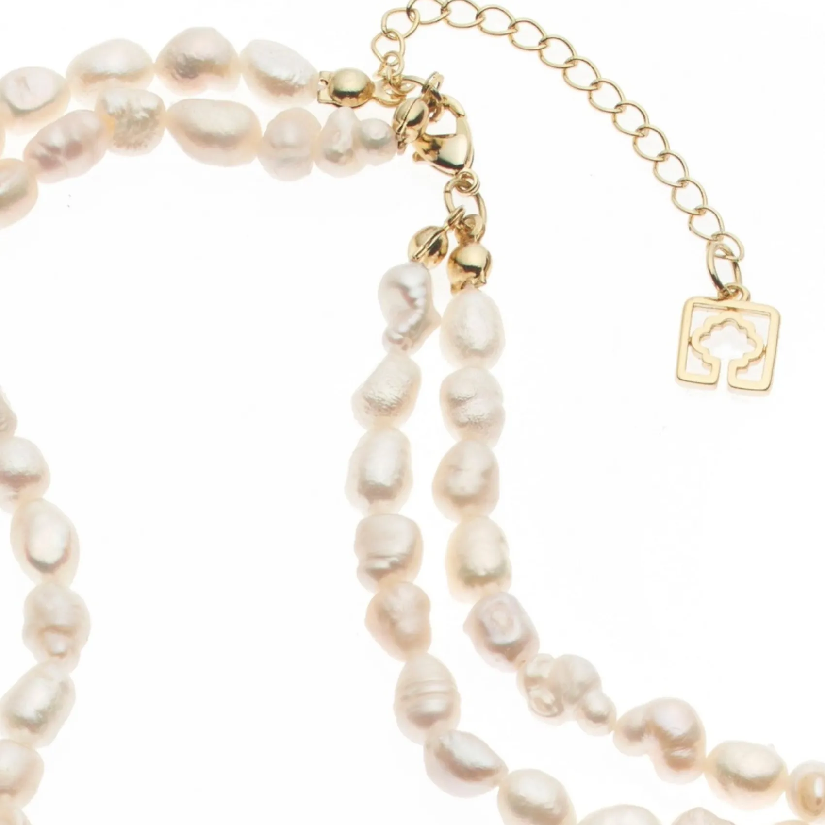 Poirier Pearl Jewellery | Gold Wedding Jewellery*Dara Gold Freshwater Pearl Double Necklace Ivory/ Gold