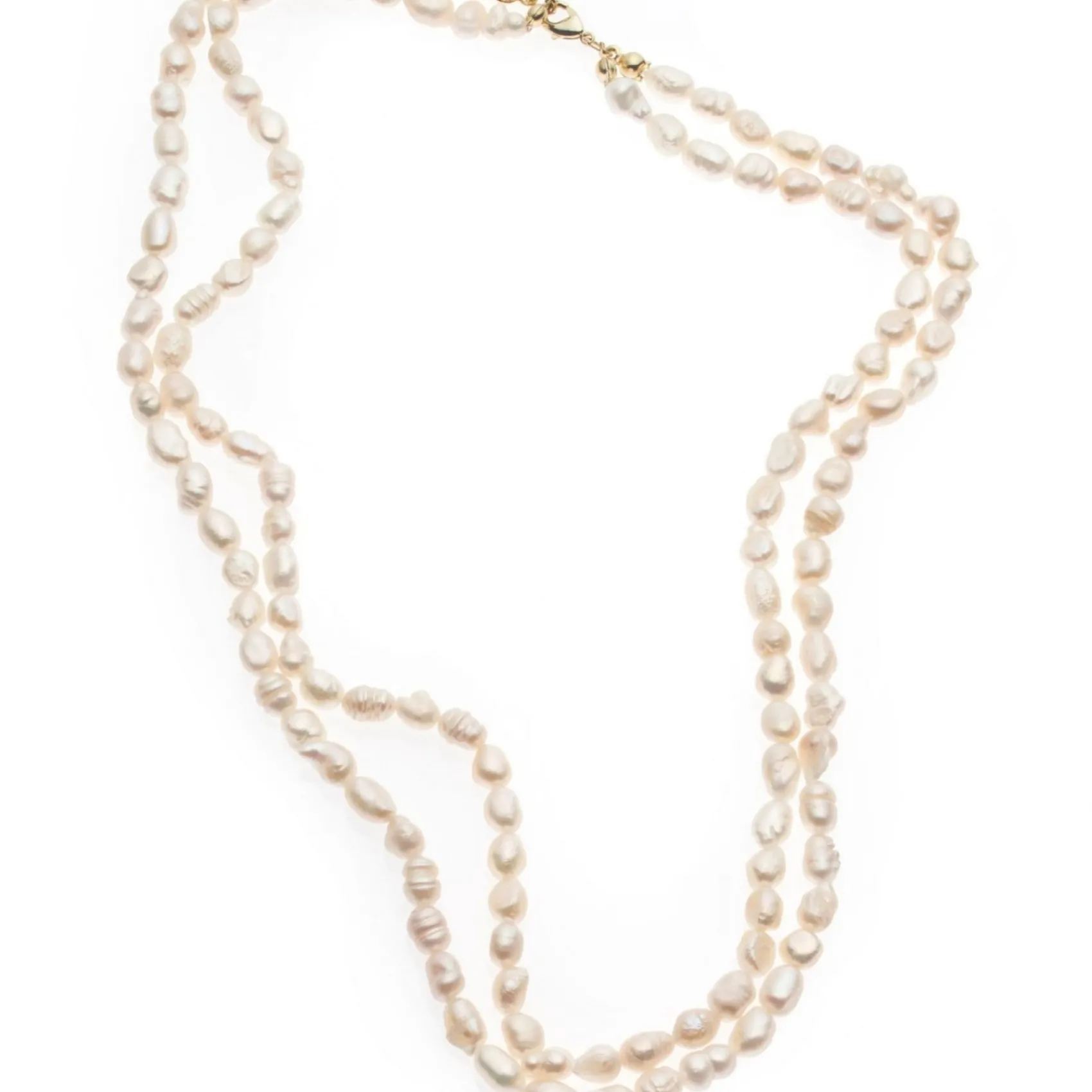 Poirier Pearl Jewellery | Gold Wedding Jewellery*Dara Gold Freshwater Pearl Double Necklace Ivory/ Gold