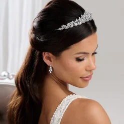 Lace & Favour Prom Headbands & Tiaras | Crystal Hair Accessories*Debutante Classic Cubic Zirconia Crystal Bridal Tiara Silver