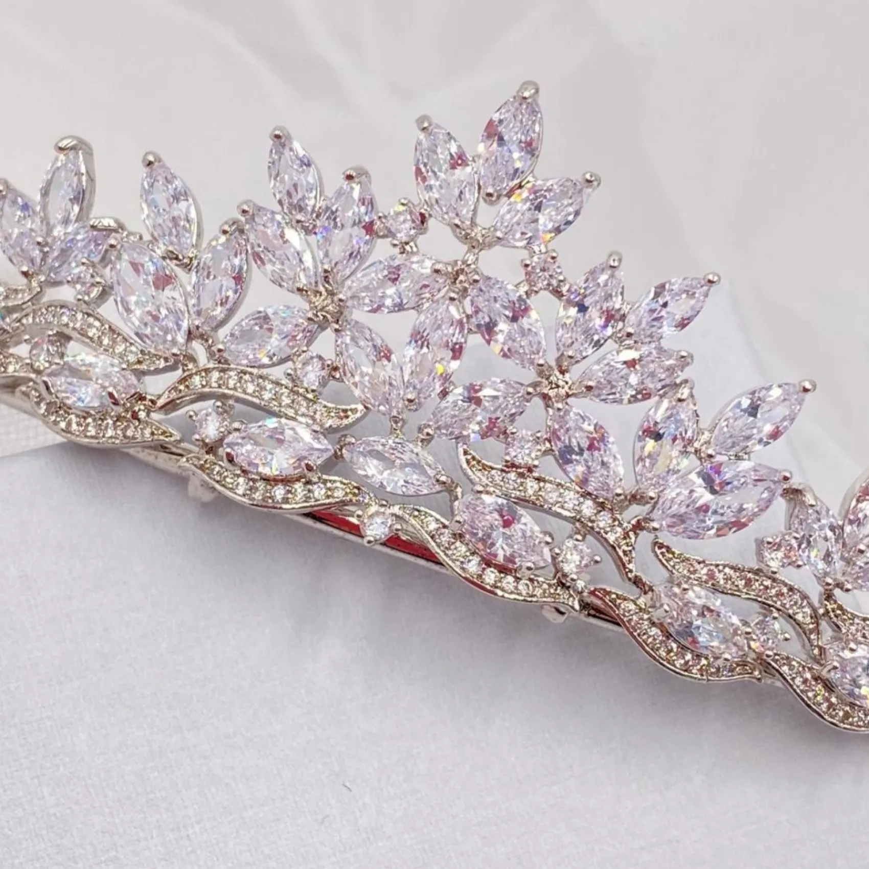Lace & Favour Prom Headbands & Tiaras | Crystal Hair Accessories*Debutante Classic Cubic Zirconia Crystal Bridal Tiara Silver