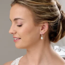 Lace & Favour Bride Gifts | Pearl Jewellery*Demi Classic Pearl Drop Earrings Ivory/ Silver