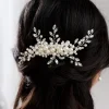 Lace & Favour Pearl Hair Accessories | Silver Hair Accessories*Devotion Pearl and Crystal Spray Bridal Hair Comb Ivory/ Silver