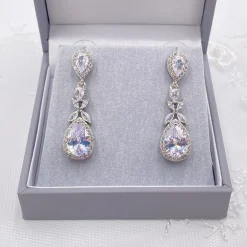 Lace & Favour Silver Prom Jewellery | Prom Earrings*Dominica Cubic Zirconia Drop Earrings Silver