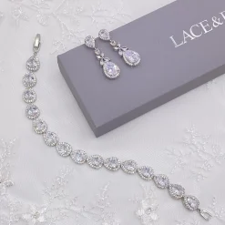 Lace & Favour Silver Prom Jewellery | Prom Earrings*Dominica Cubic Zirconia Drop Earrings Silver