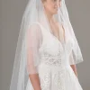Twilight Designs Two Tier Veils | Fingertip Veils*Dorado Two Tier Cut Edge Pearl Bridal Veil Ivory