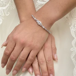 Lace & Favour Silver Prom Jewellery | Prom Bracelets*Dorchester Vintage Inspired Crystal Wedding Bracelet Silver