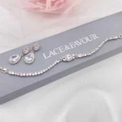 Lace & Favour Silver Prom Jewellery | Prom Bracelets*Dorchester Vintage Inspired Crystal Wedding Bracelet Silver