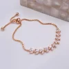 Lace & Favour Bridesmaid Gifts | Crystal Jewellery*Dotty Rose Gold Crystal Leaves Adjustable Bracelet