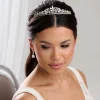 Lace & Favour Prom Headbands & Tiaras | Crystal Hair Accessories*Downton Floral Cubic Zirconia Crystal Wedding Tiara Gold