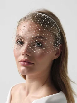 Poirier Birdcage Veils | Vintage Veils*Eadie Pearl Bridal Birdcage Veil Ivory