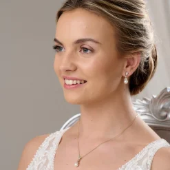 Lace & Favour Bridesmaid Gifts | Bride Gifts*Elegance Gold Crystal and Pearl Bridal Jewellery Set