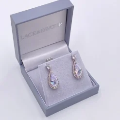 Lace & Favour Silver Prom Jewellery | Prom Earrings*Eliza Sparkling Cubic Zirconia Drop Earrings Silver