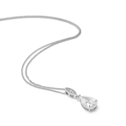 Lace & Favour Silver Prom Jewellery | Prom Necklaces*Ellie Silver Teardrop Crystal Pendant