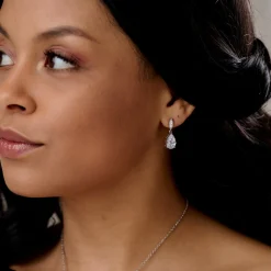 Lace & Favour Silver Prom Jewellery | Prom Earrings*Ellie Silver Teardrop Crystal Earrings