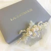 Beads & Beyond Vintage Headpieces | Pearl Hair Accessories*Elouise Beaded Leaves and Champagne Pearl Vintage Inspired Hair Comb Champagne/Silver