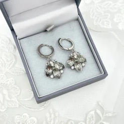Beads & Beyond Vintage Jewellery | Crystal Jewellery*Emille Vintage Crystal Drop Huggie Hoop Earrings