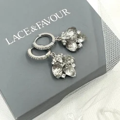 Beads & Beyond Vintage Jewellery | Crystal Jewellery*Emille Vintage Crystal Drop Huggie Hoop Earrings