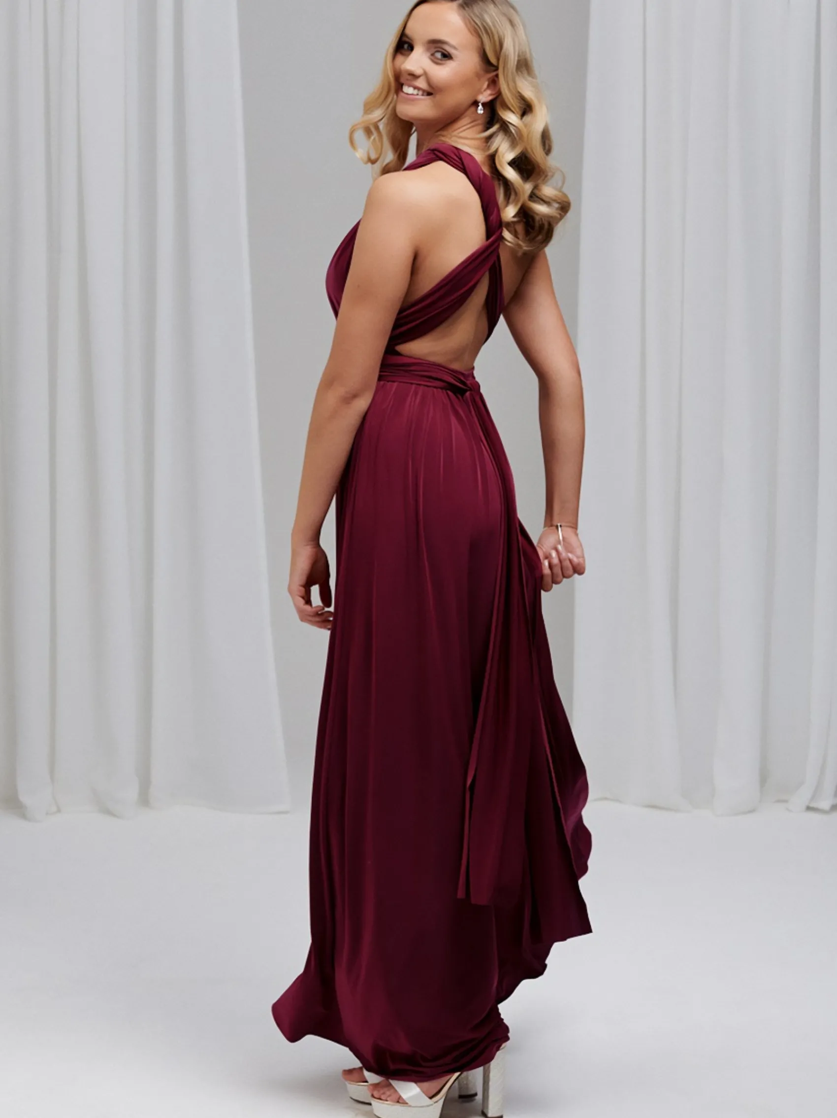 Lace & Favour Multiway Bridesmaid Dresses*Emily Rose Multiway Bridesmaid Dress (One Size) Burgundy