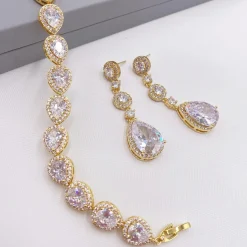 Lace & Favour Gold Prom Jewellery | Prom Earrings*Eternal Chandelier Crystal Wedding Earrings Gold