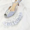 Boudoir Couture Something Blue Gifts | Bride Gifts*Eternity Powder Blue and Ivory Floral Lace Garter with Pearl Droplet Powder Blue/ Ivory