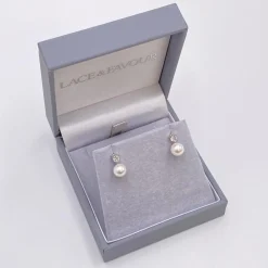 Lace & Favour Bridesmaid Gifts | Pearl Jewellery*Evie Dainty Pearl Stud Earrings Ivory/ Silver