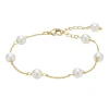 Lace & Favour Bridesmaid Gifts | Bride Gifts*Evie Gold Dainty Pearl Chain Bracelet Ivory/ Gold