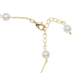 Lace & Favour Bridesmaid Gifts | Bride Gifts*Evie Gold Dainty Pearl Chain Bracelet Ivory/ Gold