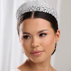 Lace & Favour Crystal Hair Accessories | Silver Hair Accessories*Fantasia Statement Regal Crystal Princess Tiara Silver