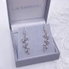 Lace & Favour Silver Prom Jewellery | Prom Earrings*Fern Sparkly Crystal Leaves Earrings Silver