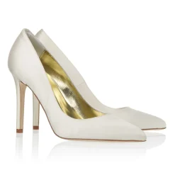 Freya Rose Wedding Shoes | High Heel*Charlie Satin Pointed Toe Court Shoes Ivory