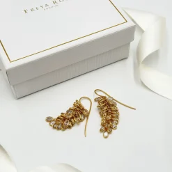 Freya Rose Crystal Jewellery | Gold Wedding Jewellery*22ct Gold Midi Crystal Drop Earrings