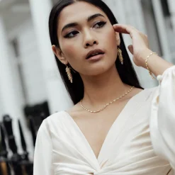 Freya Rose Crystal Jewellery | Gold Wedding Jewellery*22ct Gold Midi Crystal Drop Earrings