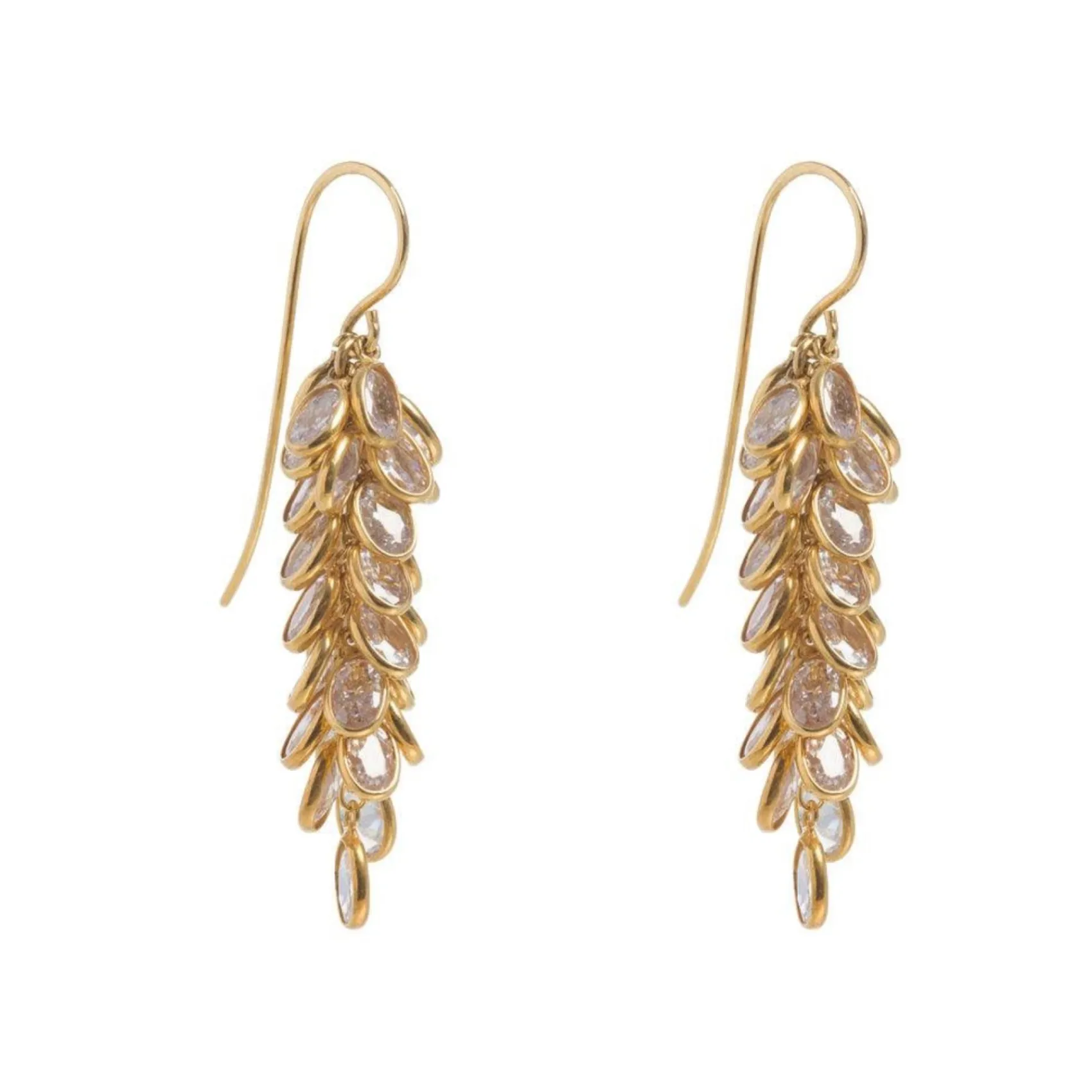 Freya Rose Crystal Jewellery | Gold Wedding Jewellery*22ct Gold Midi Crystal Drop Earrings